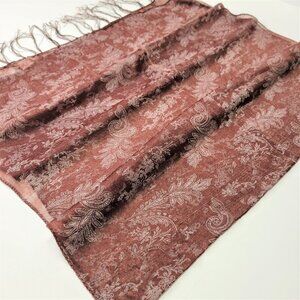 SHEER Brown Rectangular Tassel Lightweight Scarf